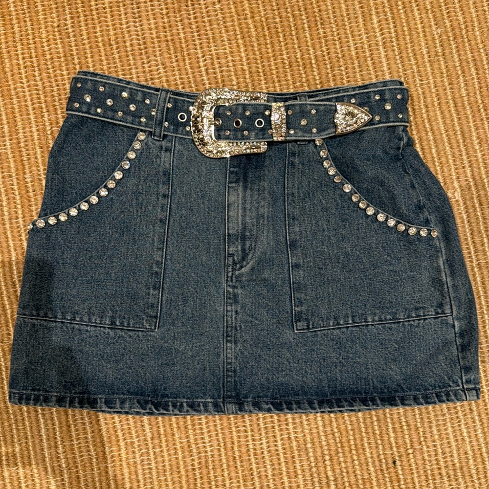 NWT Show Me Your Mumu Shania Denim Mini Skirt